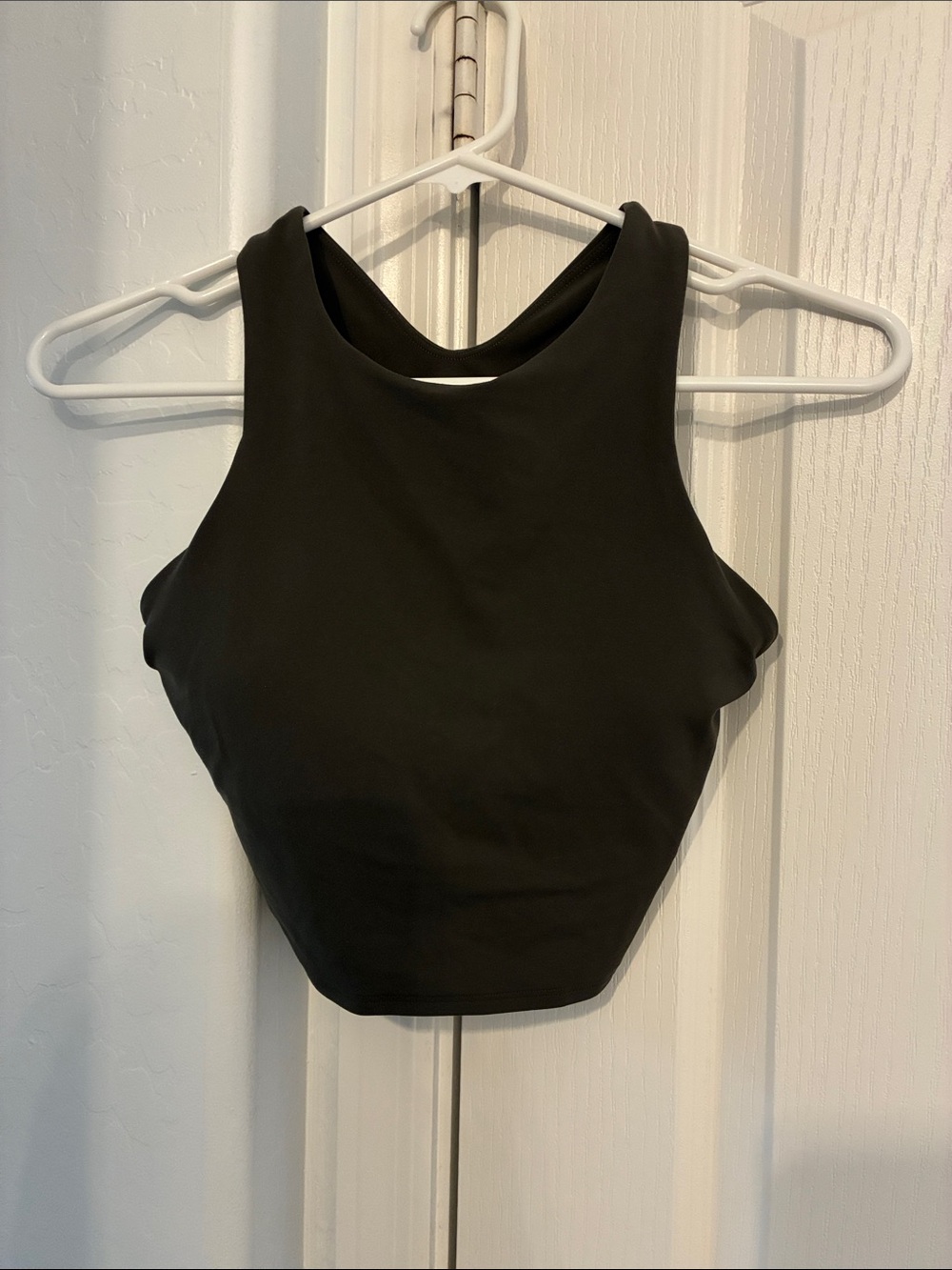 Athleta Black Cropped High-Neck Performance Tank